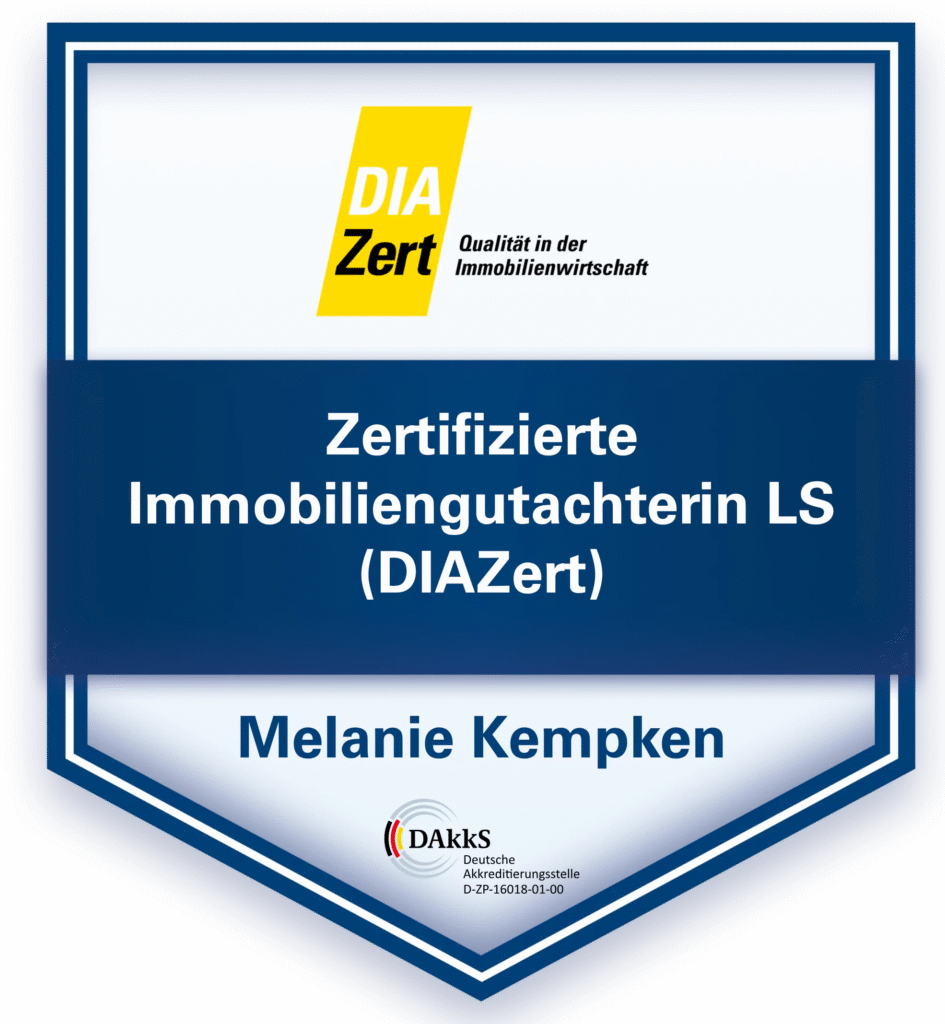 Auszeichnung von DIAZert als zertifizierte Immobiliengutachterin LS